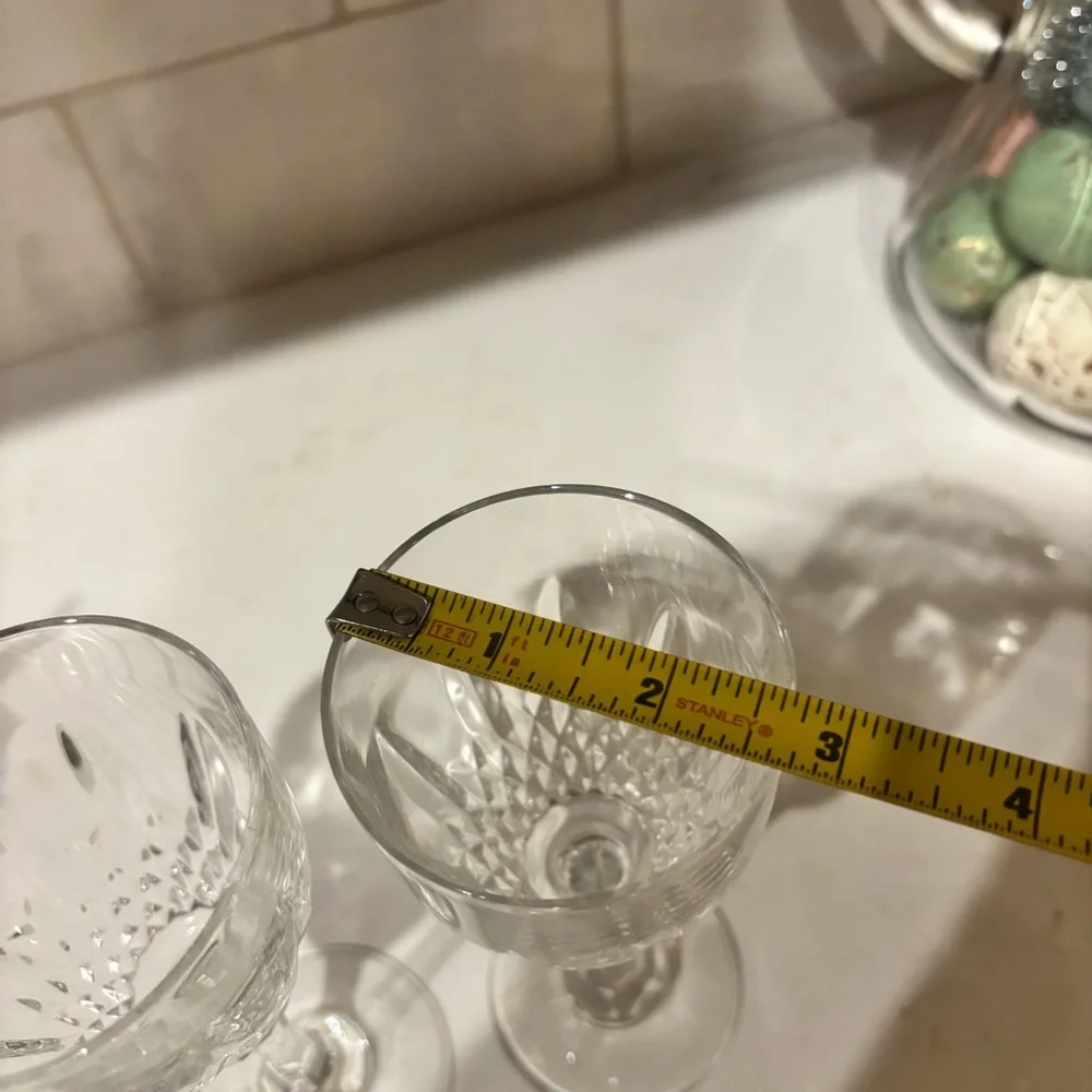 Crystal Cut Wine Glasses - Clear Stemware (Pair)